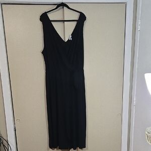 Ava & Viv Black Sleeveless Jumpsuit 3X